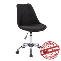 Techni Mobili RTA-K460-BK Armless Task Chair with Buttons, Black